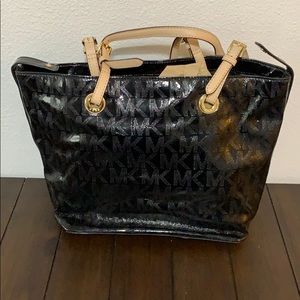 Black logo Michael Kors shoulder bag purse